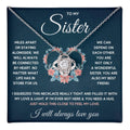 TO MY SISTER SQUEEZED LOVE KNOT NECKLACE GIFT SET