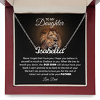 TO MY DAUGHTER OLD LION NAME NECKLACE GIFT SET