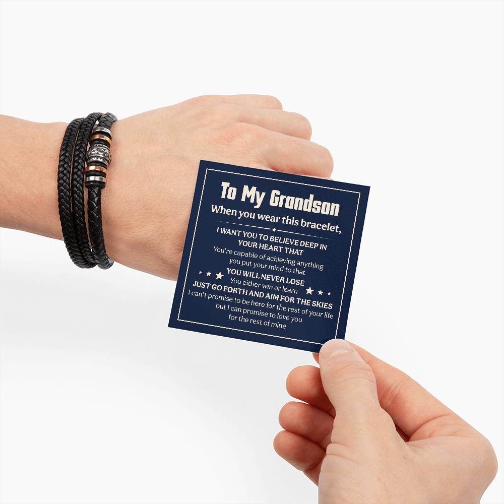 Love You Forever To My Grandson Bracelet Will Never Lose